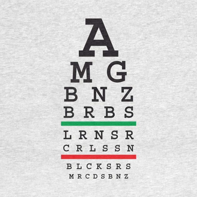 Snellen automotive eye test for Merc (original color) by 710Designs